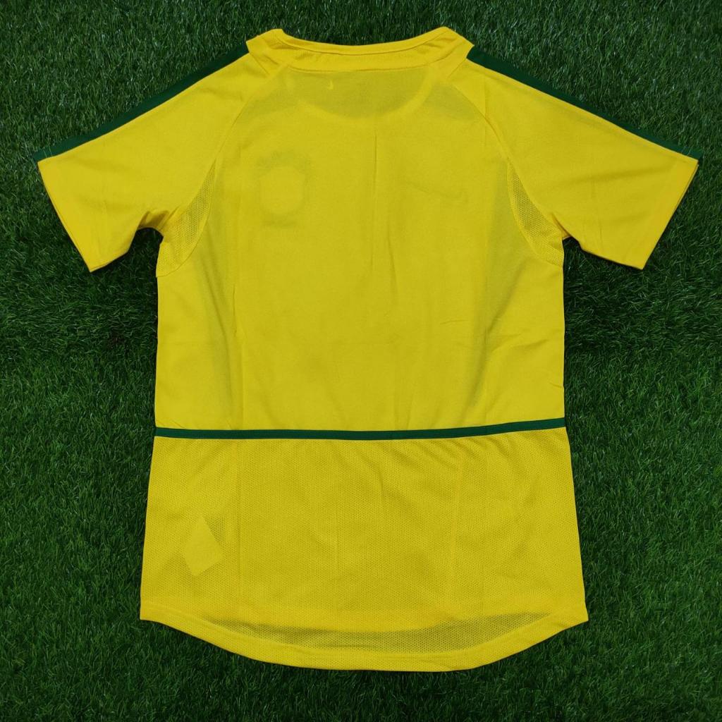 JERSEY BOLA RETRO BRAZIL HOME KLASIK PIALA DUNIA 2002 GRADE ORI HIGH QUALITY JUMBO XXL 2XL