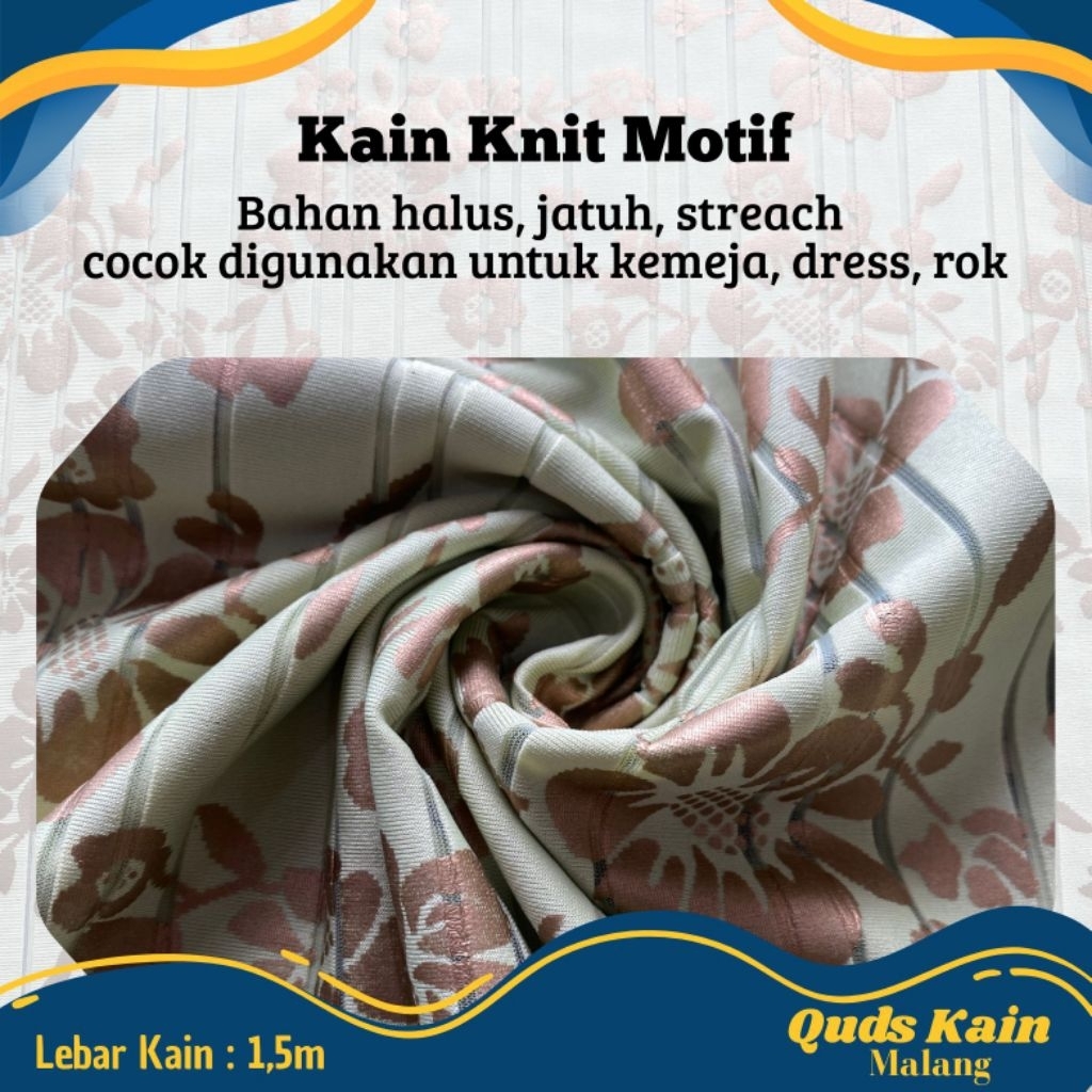 Kain Knit Motif Bunga 2