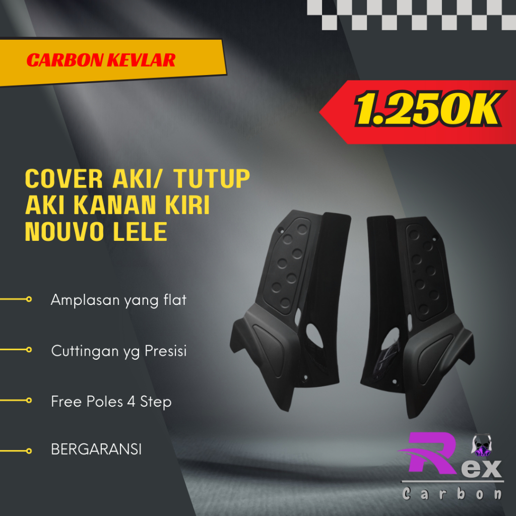 Cover Aki/ Tutup Aki Kanan Kiri Nouvo Lele Carbon Kevlar / Karbon Fiber