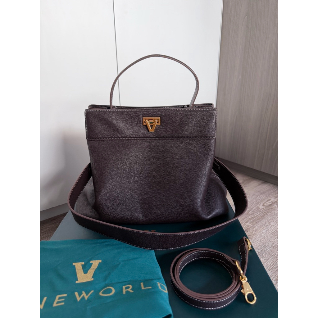 Vone World Sarah Bag Maxi in Dark Choco with Extra Strap