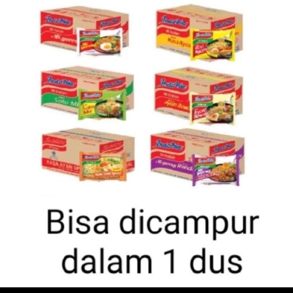 Indomie Murah Mie Goreng Soto Kari Ayam Bawang Geprek Rendang Aceh Instan 1 Kardus karton ( 1 Dus / 