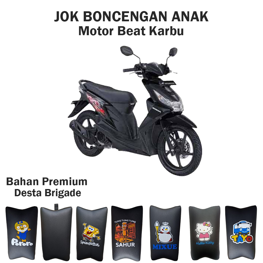 Jok Boncengan Anak Beat Karbu – Full Kayu, Empuk, Sablon Premium, Siap Pasang