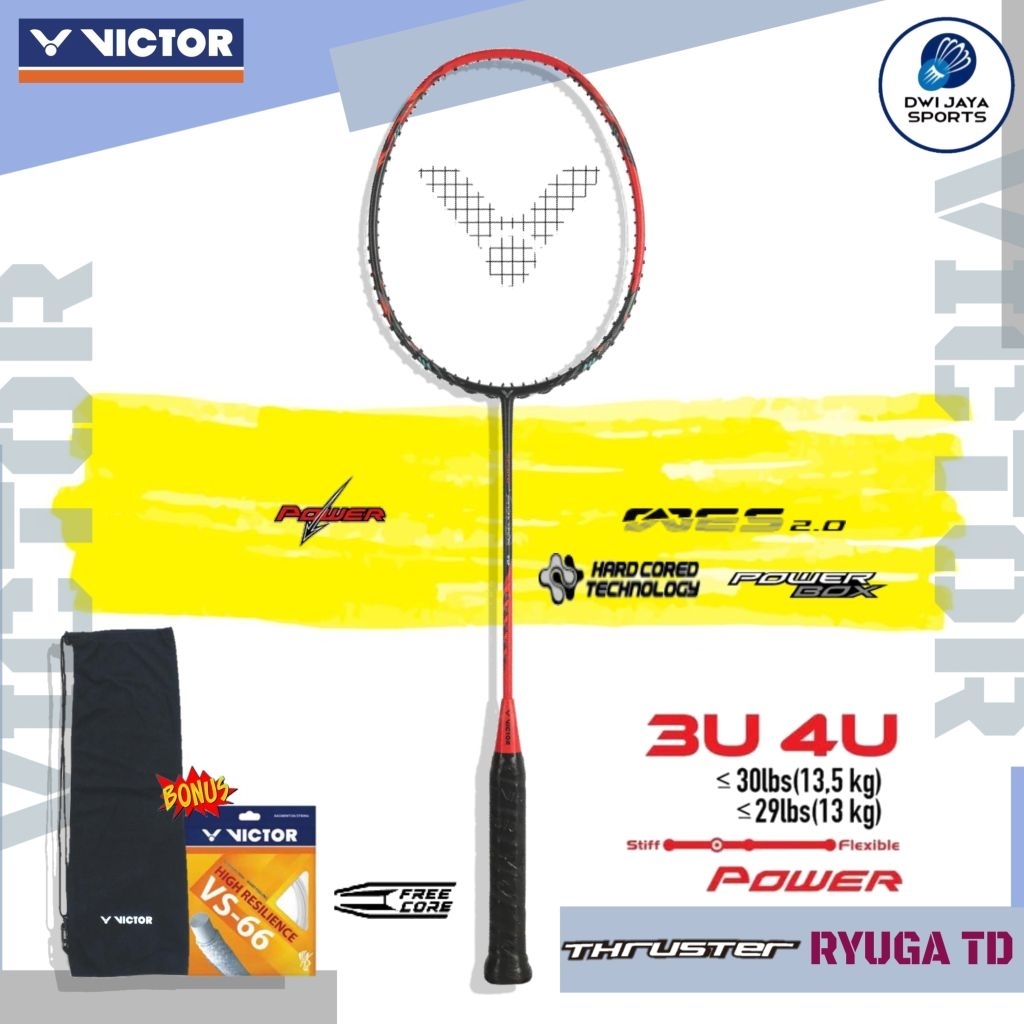 New Raket Badminton Victor THRUSTER RYUGA TD C | Raket Victor TK RYUGA TD C | Victor Thruster Ryuga 