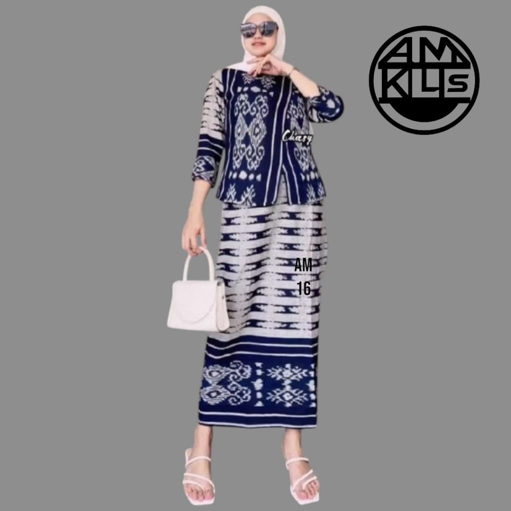 Setelan one set tenun Troso atasan rok span tenun etnik. setelan kondangan AM KLIS