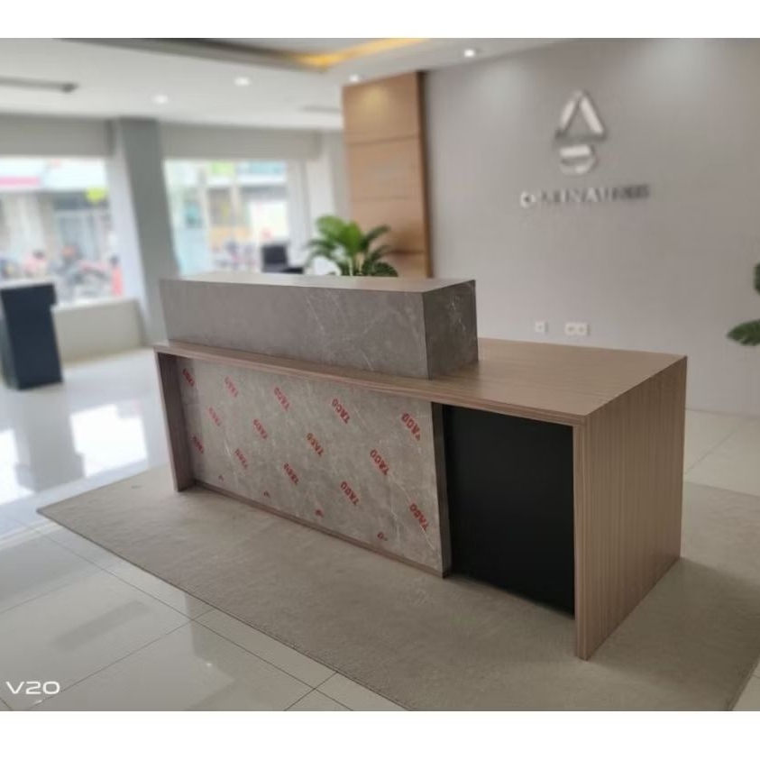 meja kasir minimalis/meja resepsionis/meja bar cafe /meja kasir hpl