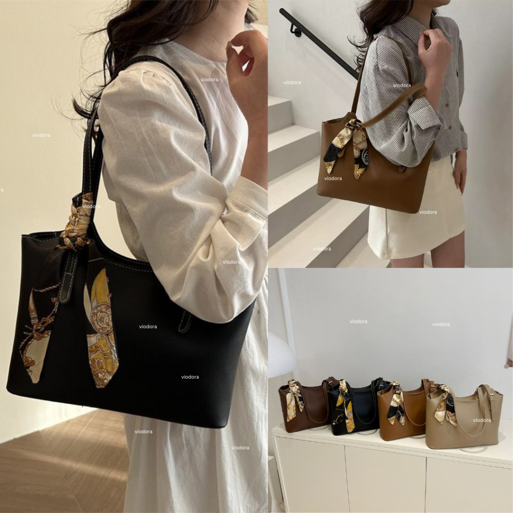 Viodora -  Grace Tas Tote Bag Wanita Tas Selempang Bag Tas Kerja Kuliah Kantor Kulit Kain