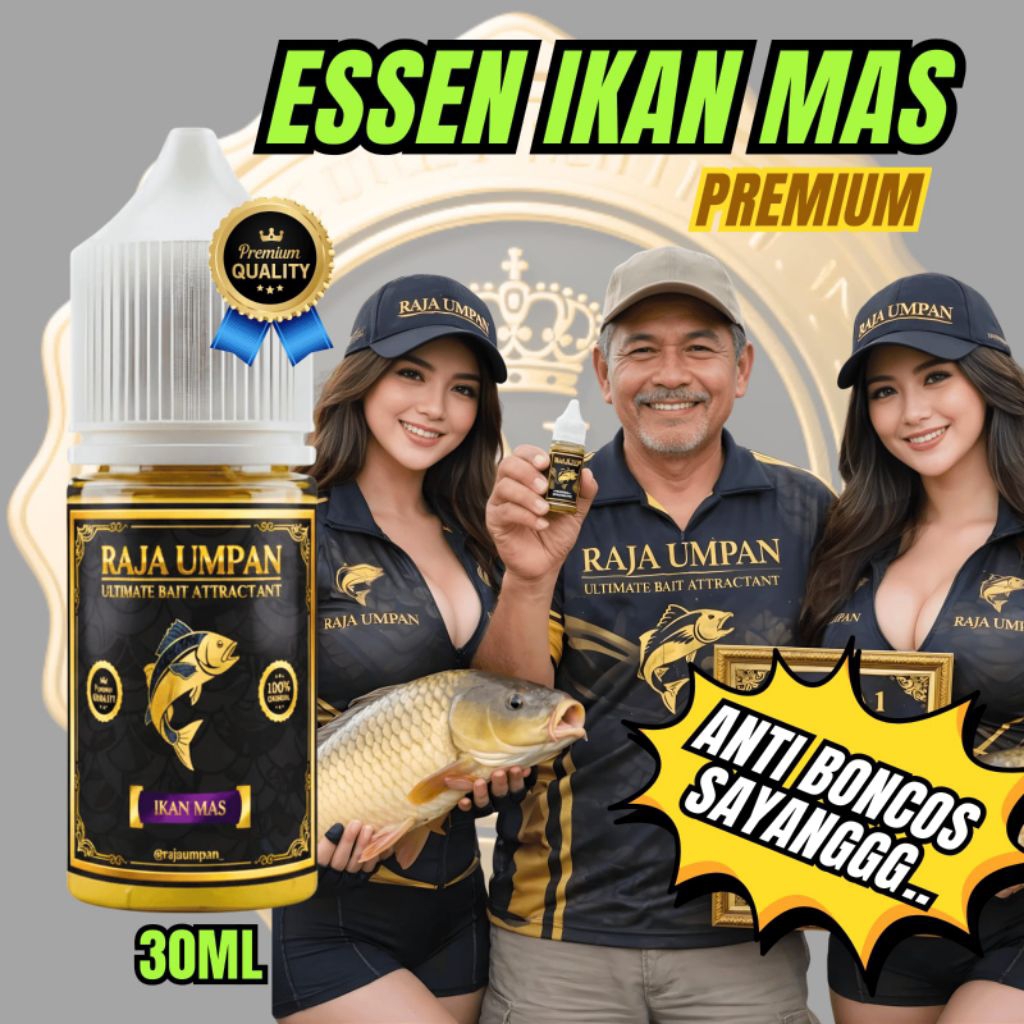 (PREMIUM) ESSEN IKAN MAS RAJA UMPAN 30ML, Essen Ikan Mas, Essen Semua Ikan, Essen Ikan Mas Gacor