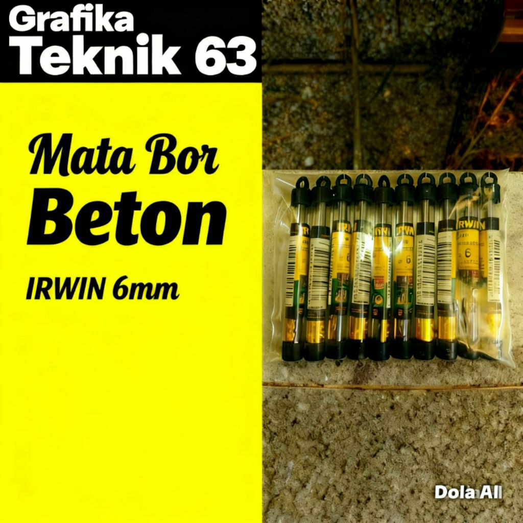 10pcs Mata Bor Beton Irwin 6mm/Masonry Drill 6mm irwin