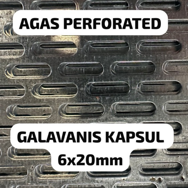 Plat Perforated Galvanis 1.2mm Kapsul 3 Ukuran