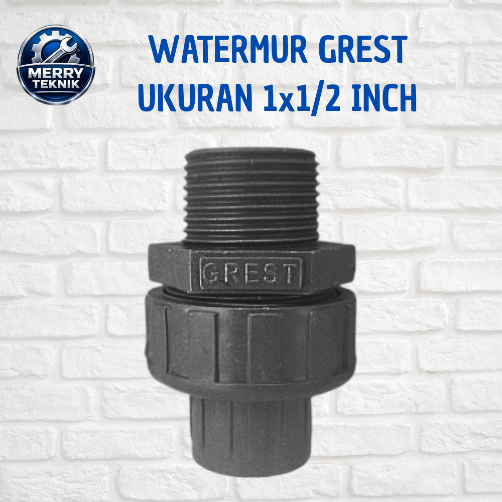 Watermur PVC / Sambungan Pipa Grest Ukuran 1 x 1/2 Inch
