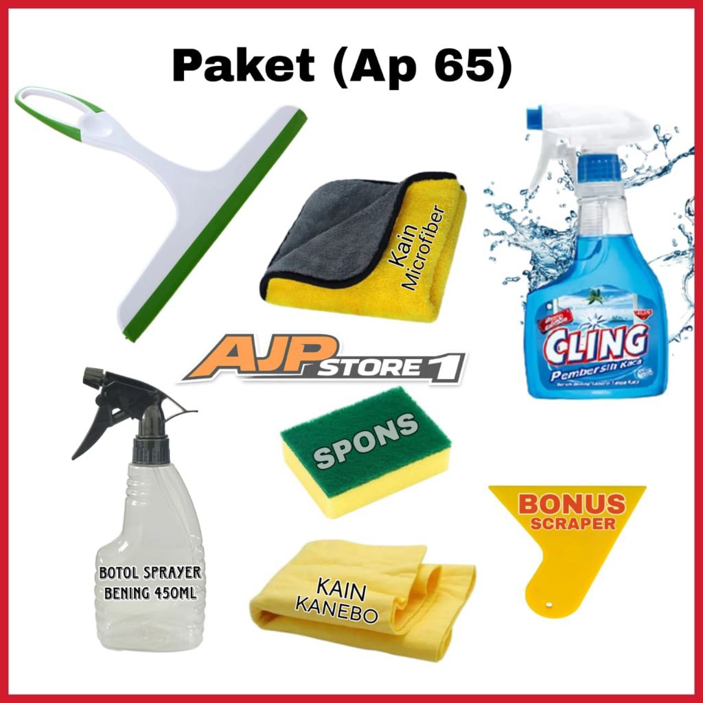 Alat Pembersih Kaca Wiper Pembersih Kaca Bahan Lentur Cling Pembersih Kaca Paket Alat Kebersihan Mur
