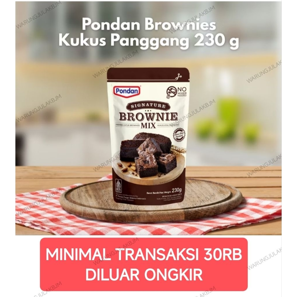 pondan brownies kukus / panggang 230gr sponge cake 200gr