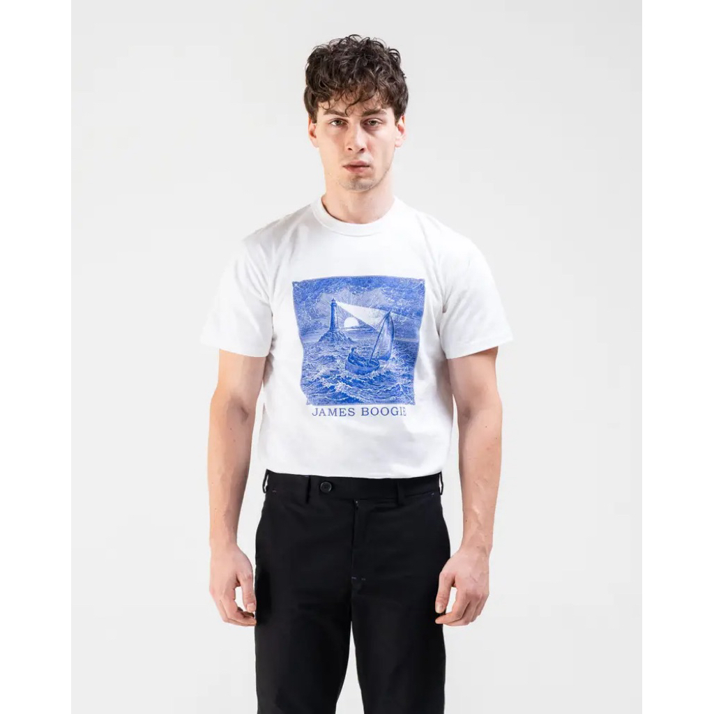 kaos tshirt JAMES BOOGIE fisherman white