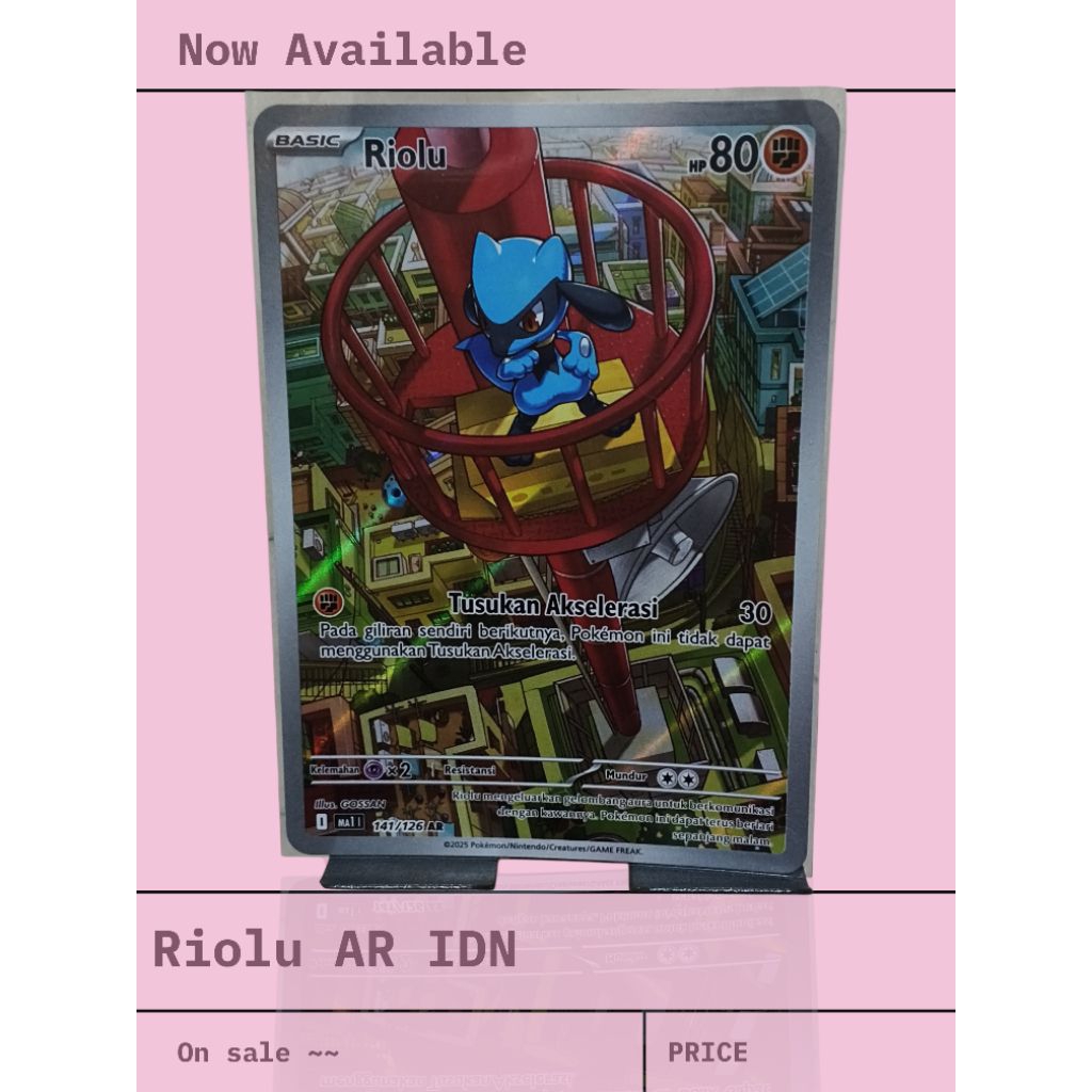 Kartu pokemon art rare "AR" riolu IDN