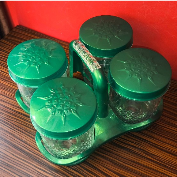 (1 SET) Wadah Kue / Wadah Jajan / Toples Set Kue Lebaran / Toples Plastik / Tempat Jajan Warna Mewah