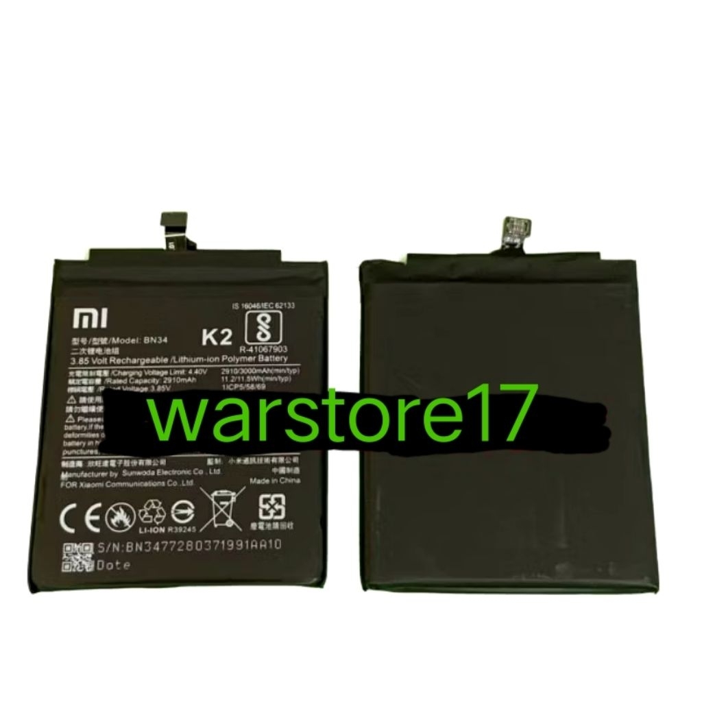 BATERAI BATRE XIAOMI REDMI 6/6A BN 37 ORI