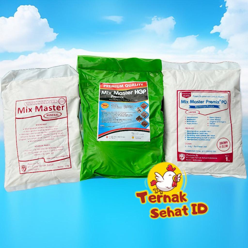 Mix Master Paket Suplemen Ayam Mineral HGP Premix & Premix PQ 1 Kg Meningkatkan Performa & Kualitas 