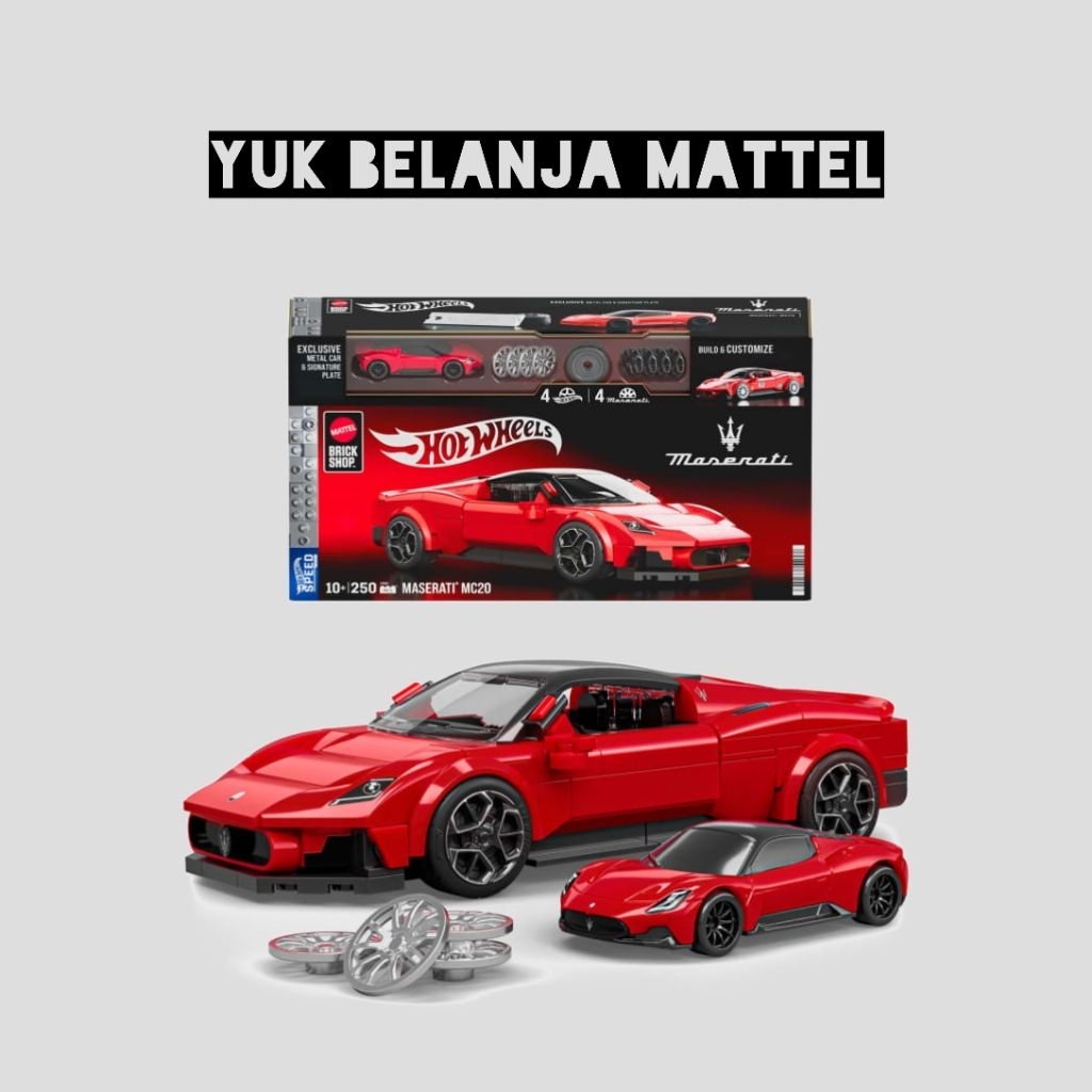 Mattel Brick Shop Hot Wheels Maserati MC20 (250 Pieces)