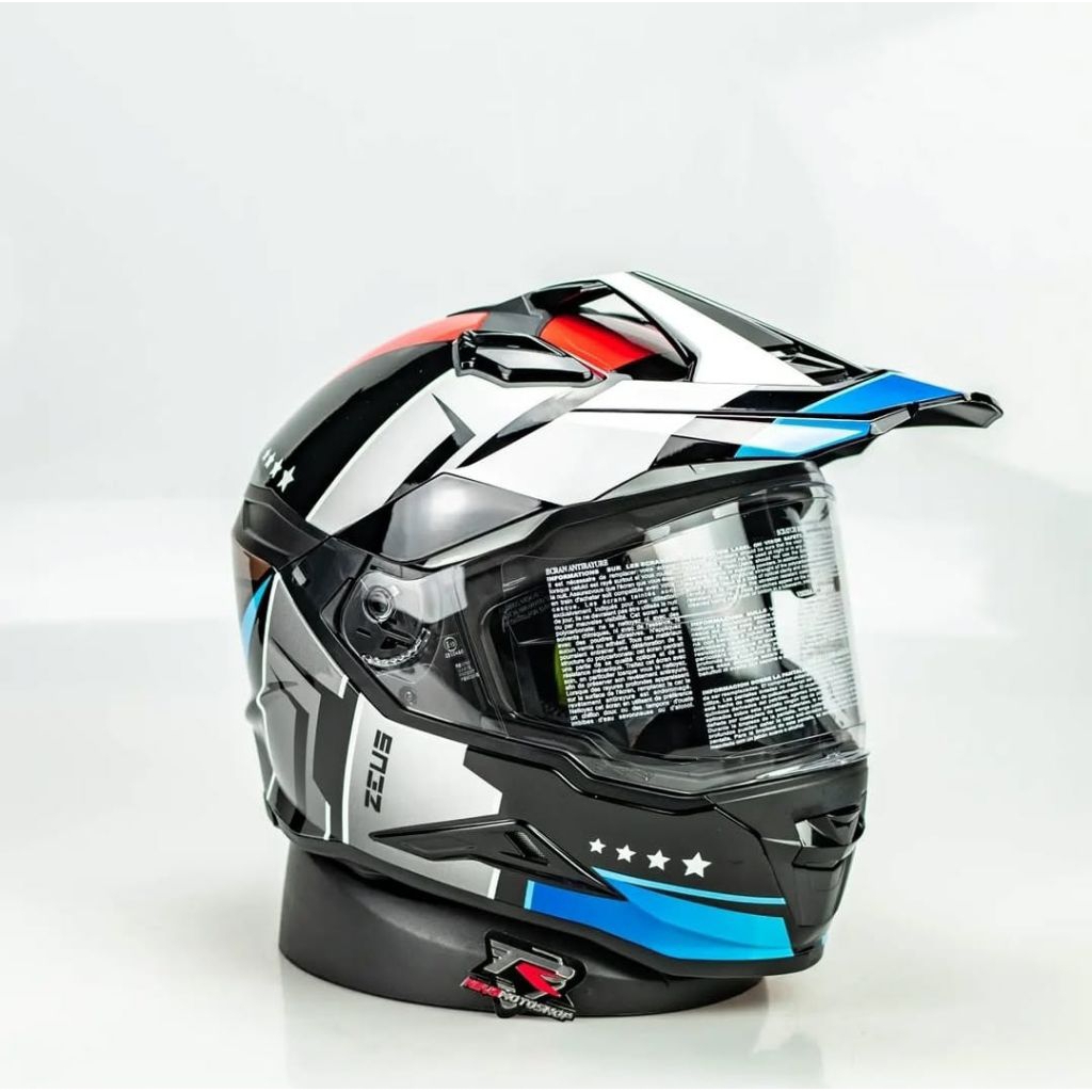 READY BIG SIZE XXL XXXL HELM ZEUS 913 BF3 BLUE HYBRID SUPER CROSS ADVENTURE SUPERMOTO