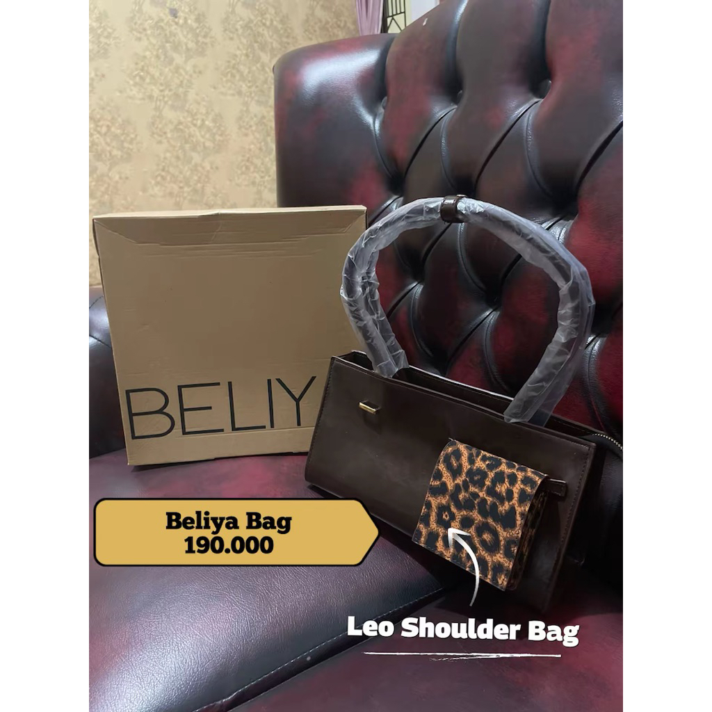 Beliya Bag Leo Shoulder Bag Leather Coffe Beliya Bag tas kantor tas wanita tas beliya Tas shoulder t