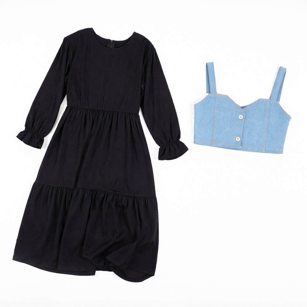 ZANNY KIDS-GAMIS anak perempuan/Rompi jeans/baju anak perempuan kekinian 1-8 TAHUN