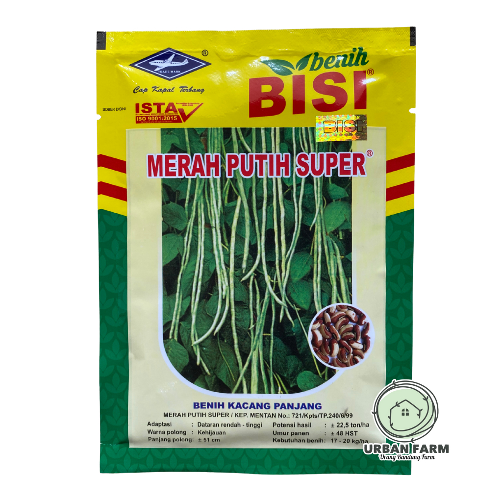 Benih Kacang Panjang MERAH PUTIH SUPER (50gram) - Benih Kacang Panjang BISI