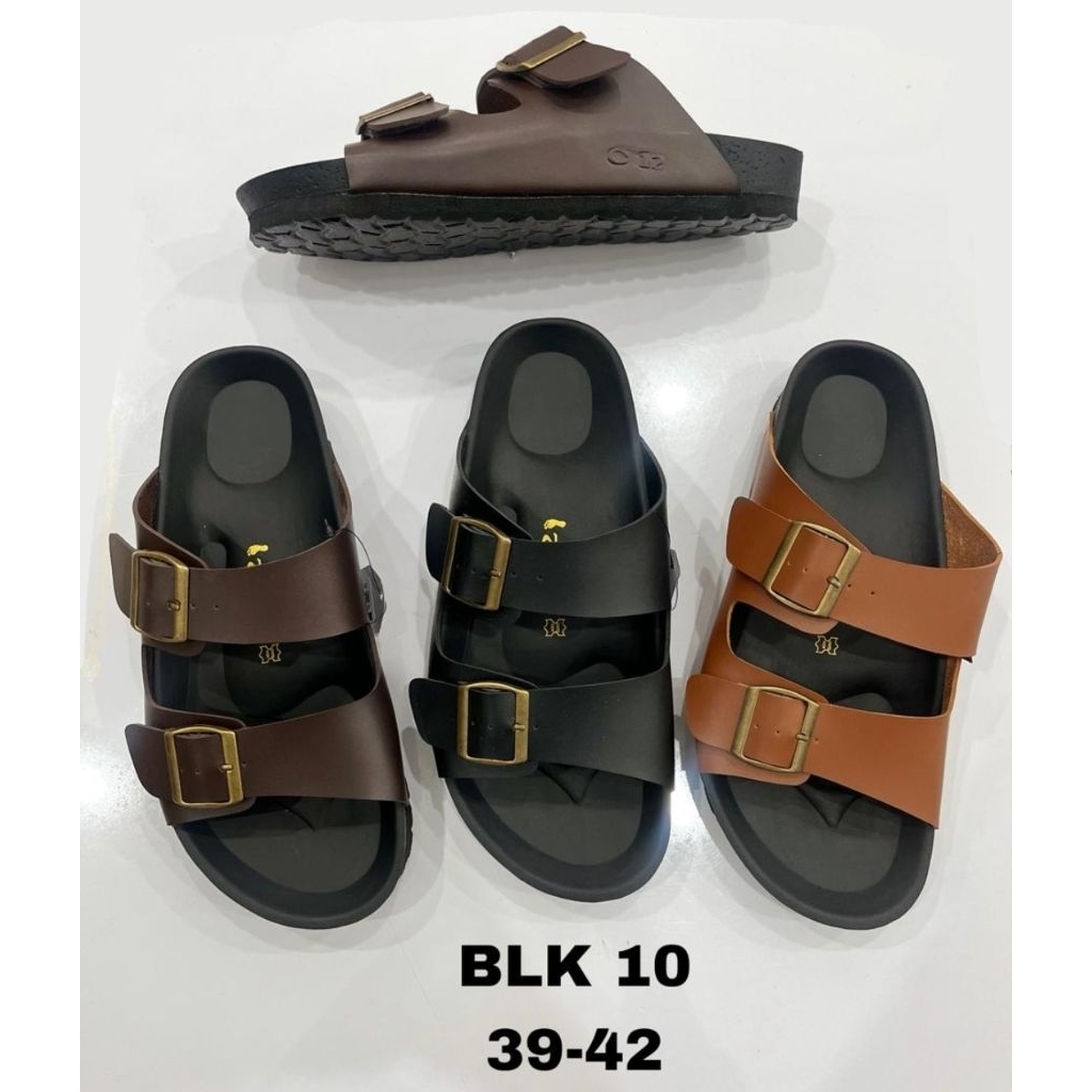SANDAL KULIT PRIA C12 BLK 10 39-42