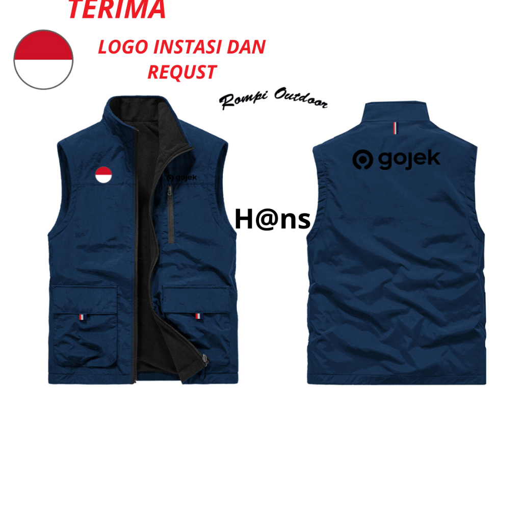 Rompi Gojek Hitam Terbaru - Rompi Ojol Gojek Pria,Murah Keren Nyaman Di Pakai