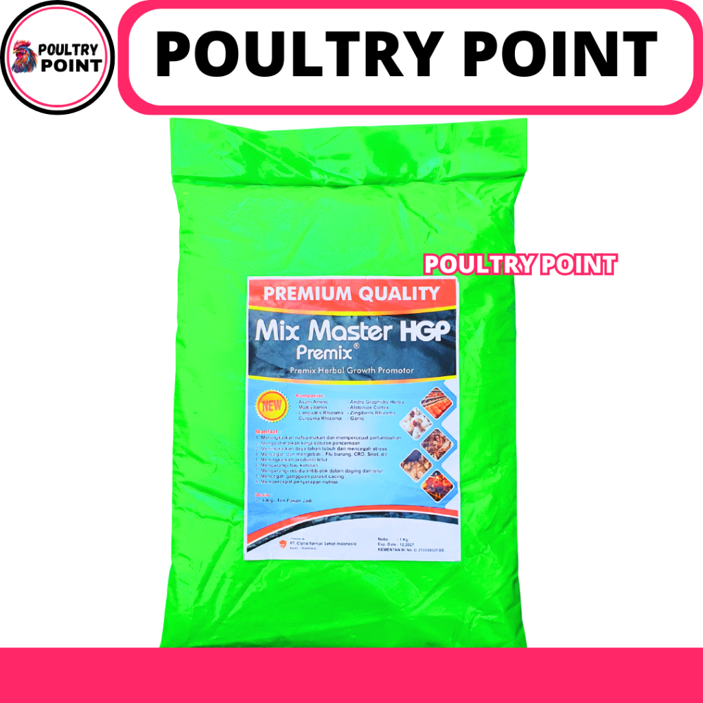 MIX MASTER PREMIX HGP 1 KG - Herbal Growth Promotor HGP Pemacu Pertumbuhan Ternak Ayam Bebek Puyuh
