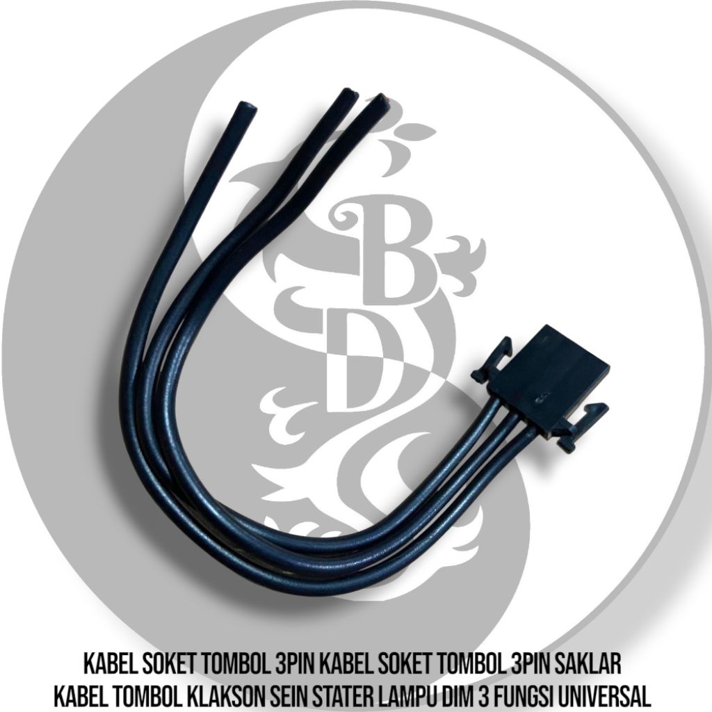 Kabel Soket Tombol 3pin Universal Soket Tombol 3pin Kabel Klakson Sein Stater Saklar Lampu Dim 3 Fun