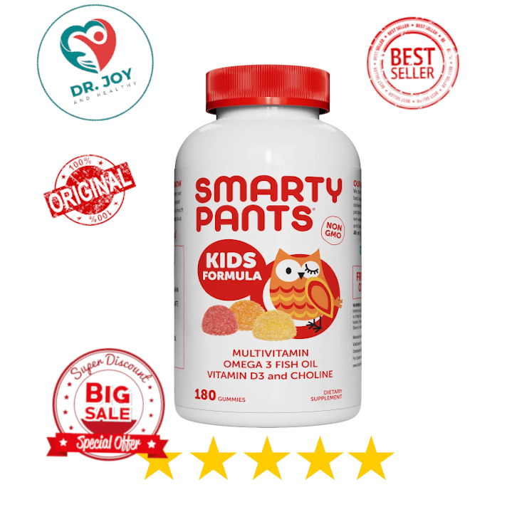 SmartyPants | Smarty Pants Kids 180 Gummy MultiVitamin | Anak: Omega 3 - Fish Oil - B12 - D3