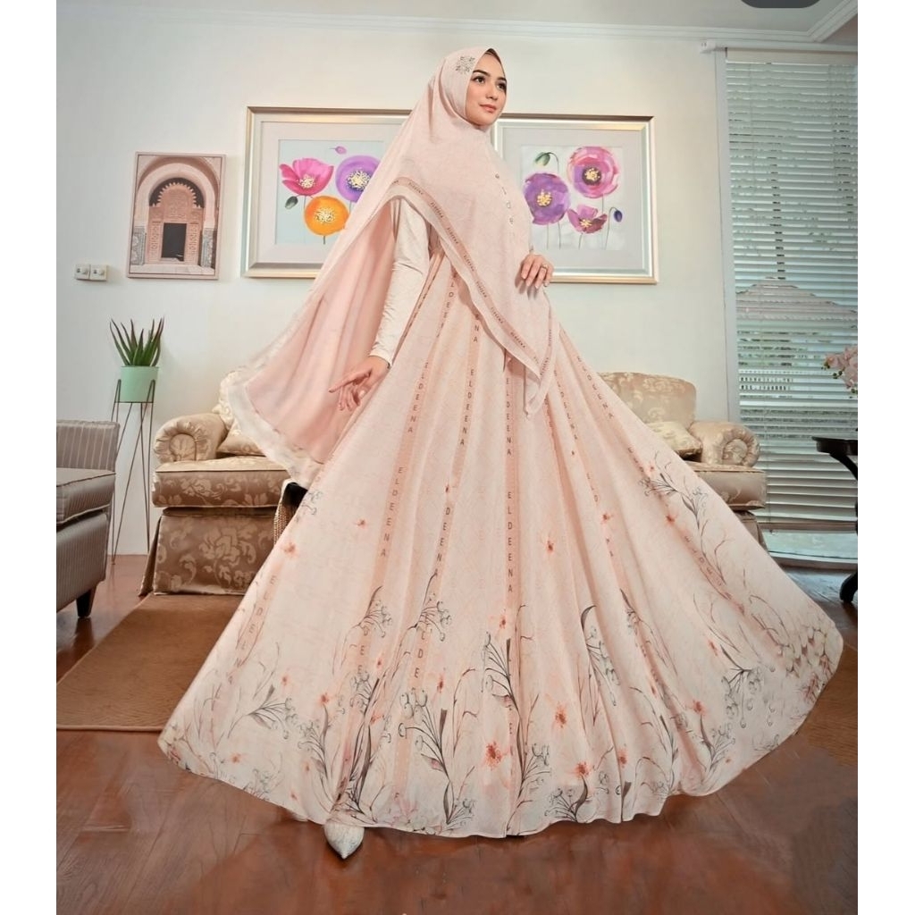 gamis syari set Khimar prelove brand eldeena syari