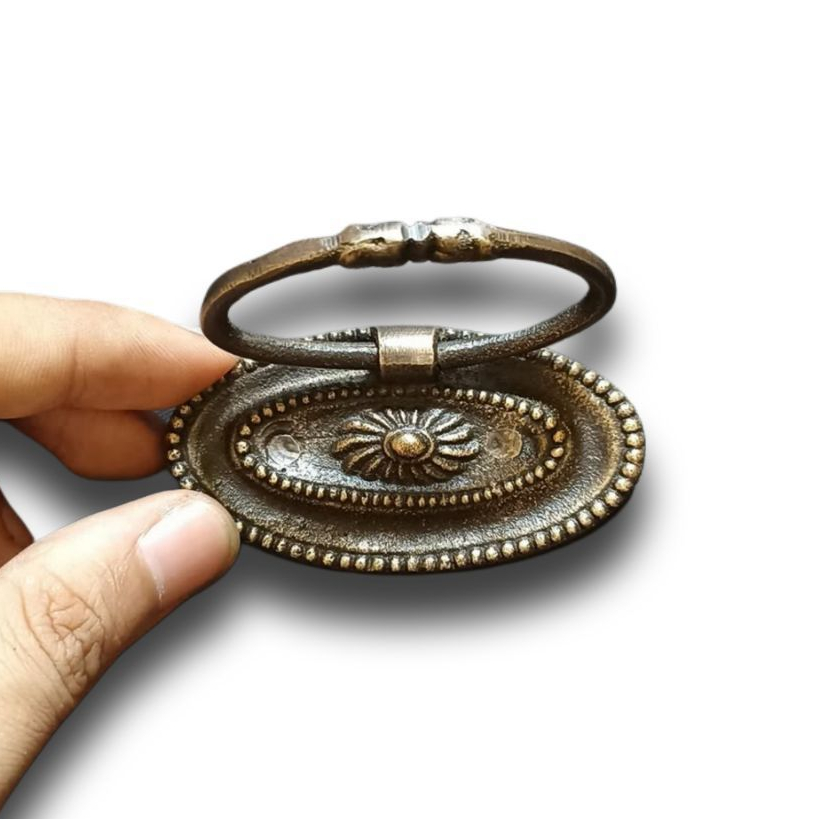 Tarikan Antik Pull Handle Laci Pintu Lemari Brass Oval Klasik