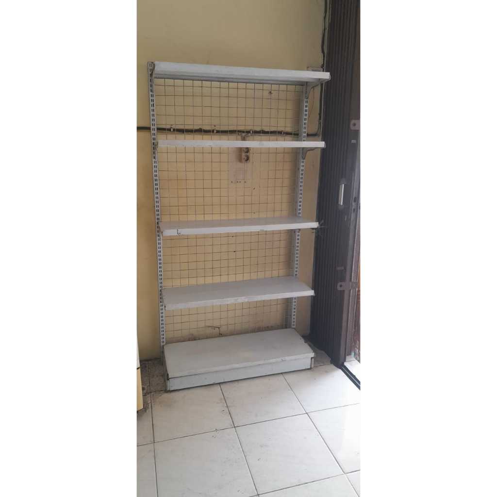 Rak minimarket, rak gondola 1 set preloved bekas pakai masih bagus