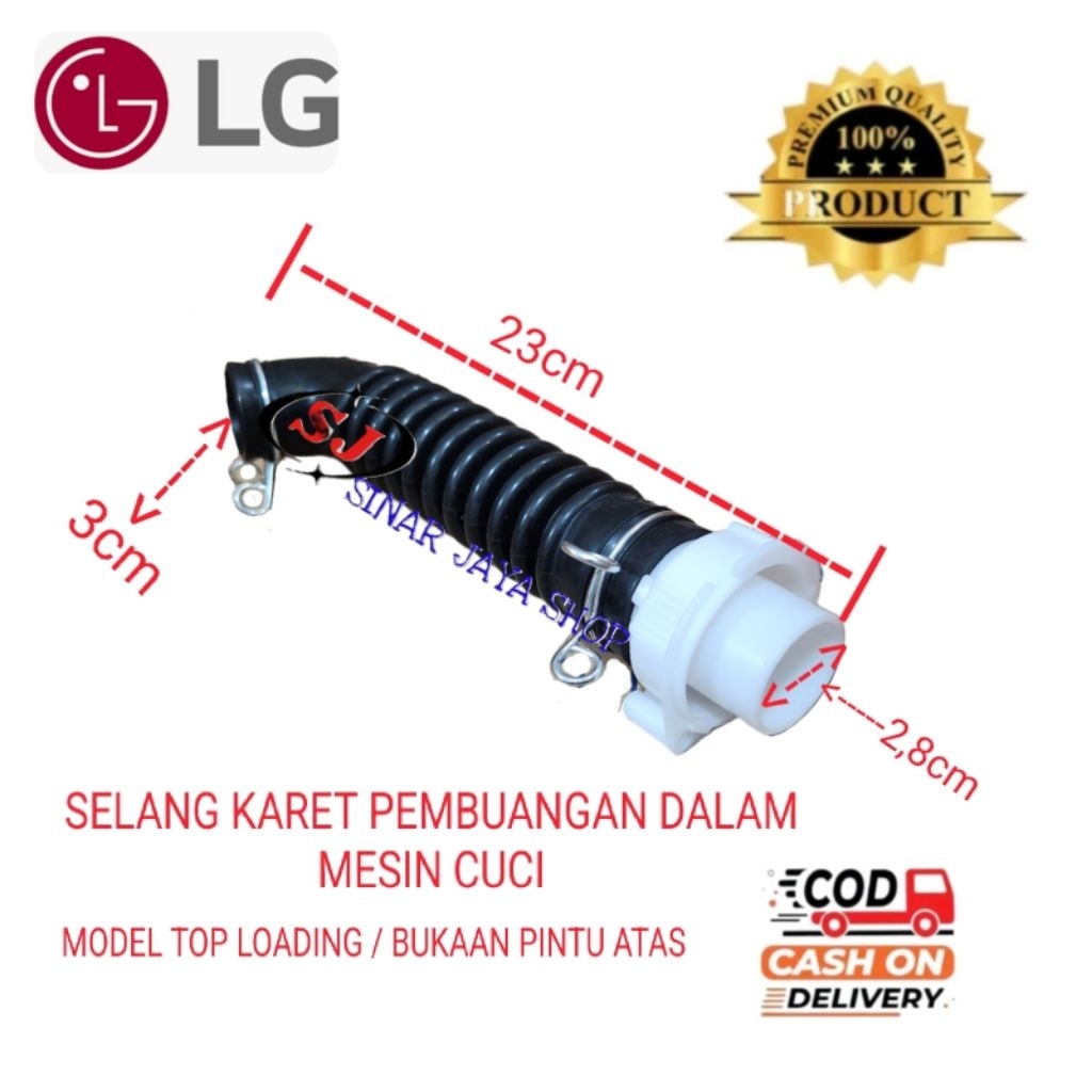 Selang Karet Dalam Pembuangan Mesin Cuci LG 1 Tabung Top Loading Turbo Drum