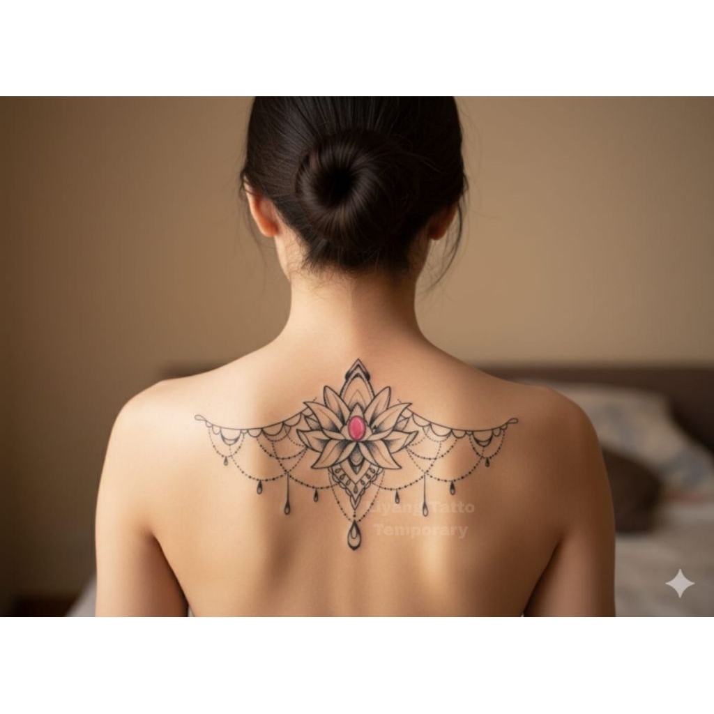 COD Tatto Temporer BC 039 rantai teratai size 25x14 stiker tatto temporary tatto tempel sementara bi