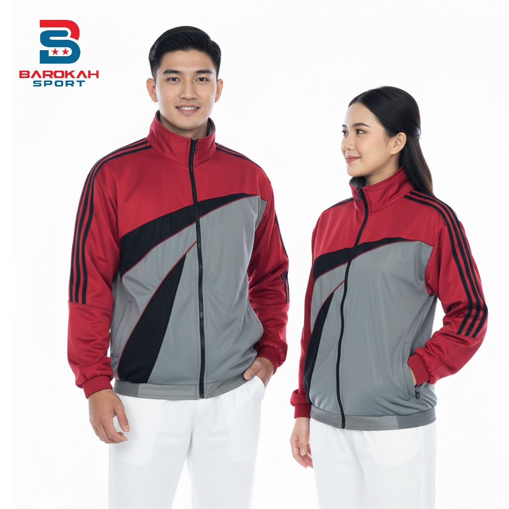 HM Barokah - Jaket Training  Pria Wanita Jaket Olahraga Laki-laki Perempuan jaket lari/bersepeda/sen