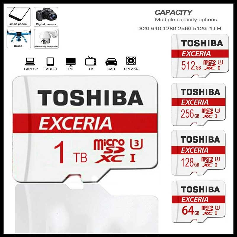 Micro SD Toshiba 32 / 64 / 128 / 256 / 512 / 1024 / 2024 GB BARUMemory Card Exceria Memori