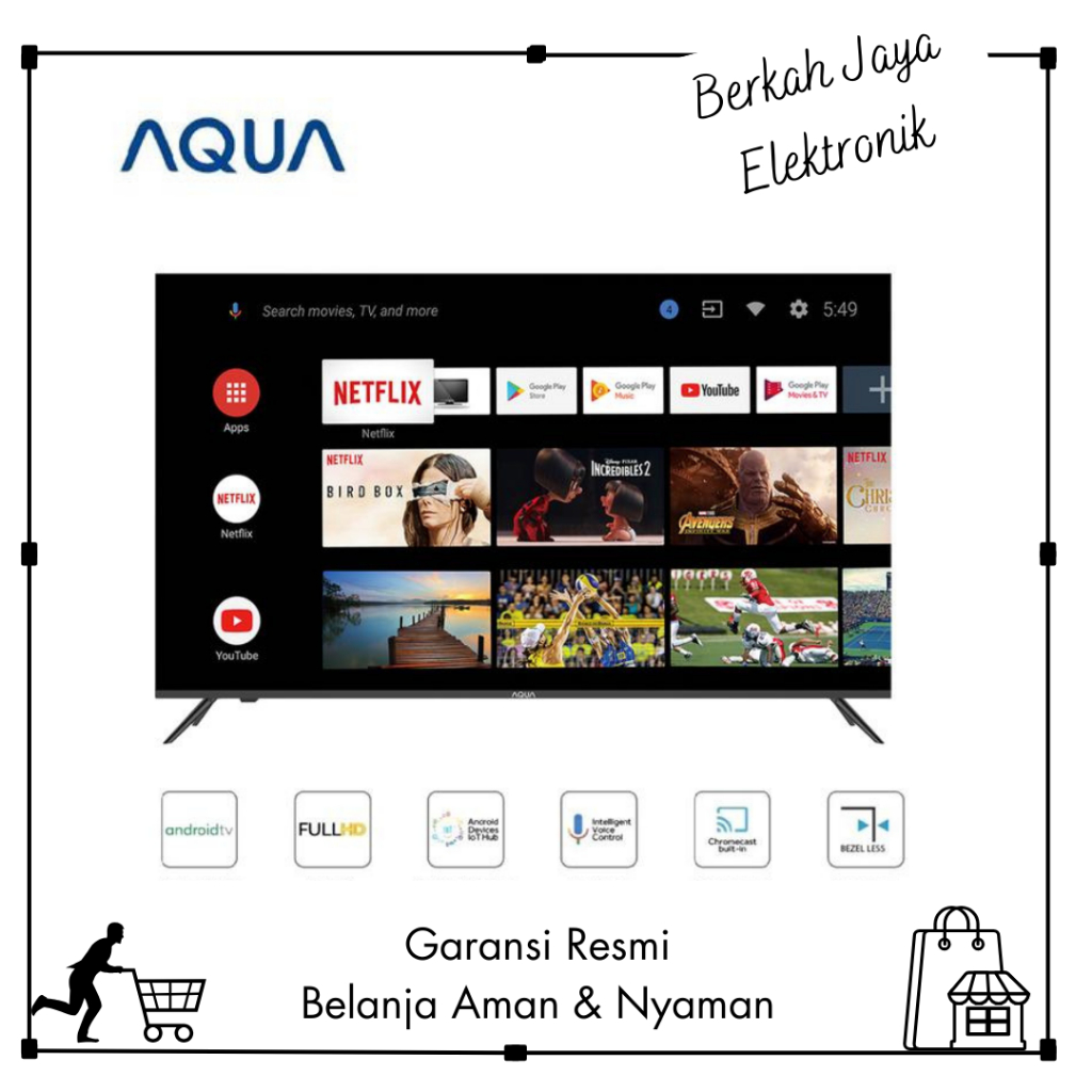 LED TV AQUA JAPAN Full HD GOOGLE TV 32 INCH BEZELLES AQT32K701AF
