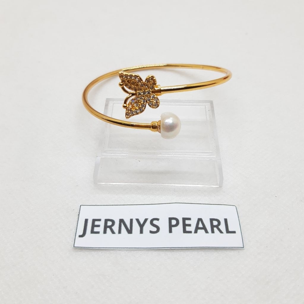 Gelang Bangle Kupu-Kupu Mutiara Tawar Asli