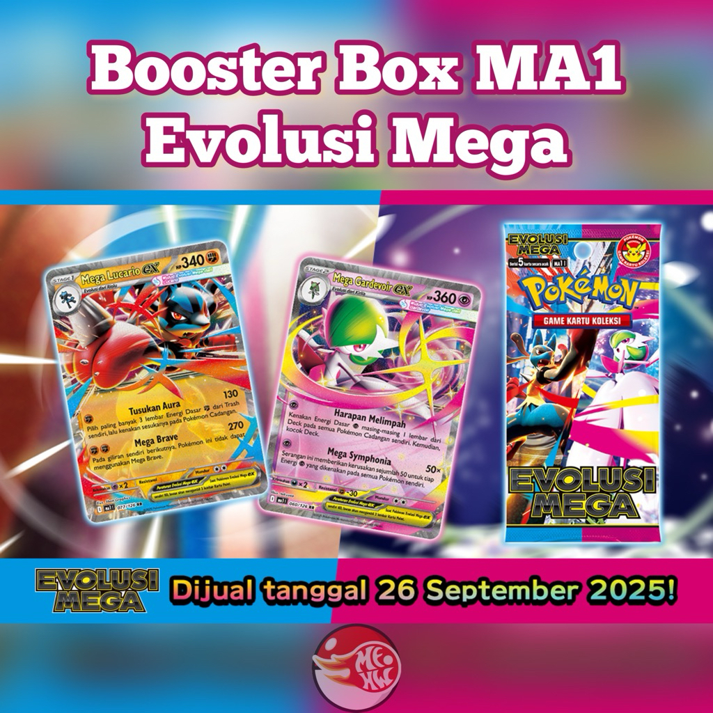 Master Case Booster Box Evolusi Mega MA1 Kartu Game Koleksi Pokemon TCG