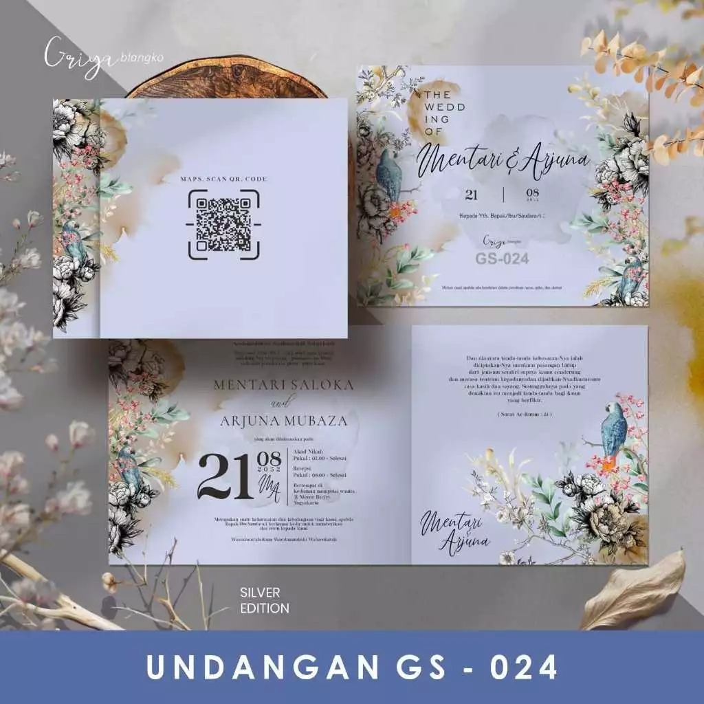 Blangko Undangan Griya Silver 024 - Blangko Kosong Undangan Pernikahan Griya