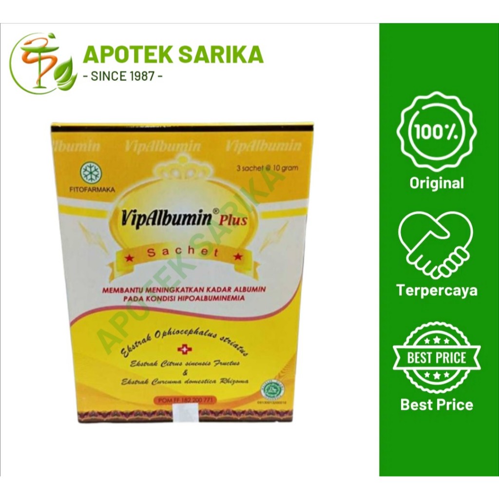 VipAlbumin Plus Sachet Fitofarmaka Suplemen Albumin Ikan Gabus