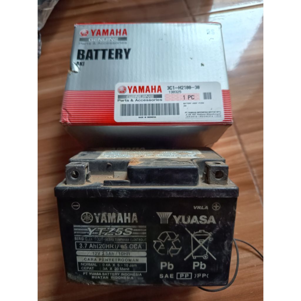 Aki motor Yuasa bekas second murah 12v | Tidak kuat stater