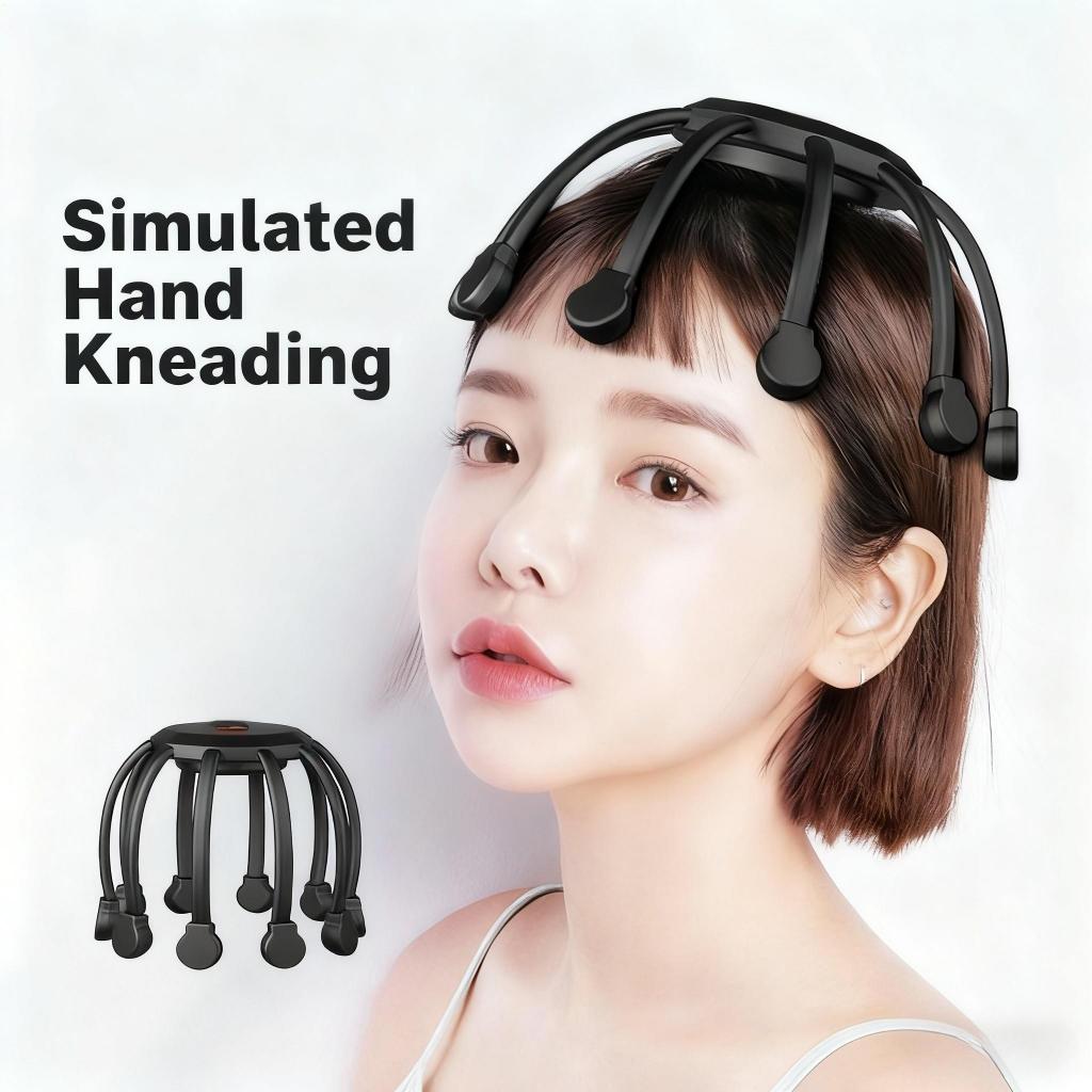 Alat Menggaruk Kepala Listrik Gurita - Getaran Relaksasi Terapi Sakit Kepala Dekompresi Pijat