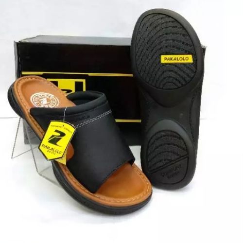 Sandal Kulit Pria Pakalolo N0873 - Black, Full Grain, Ukuran 39-43