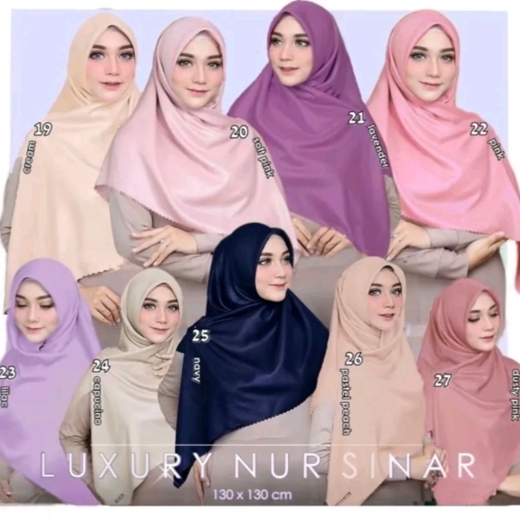 Hijab Segi empat Shinar glamour size 130x130 WARNA TERLENGKAP / Jilbab Shinar Polos Kerudung Segi4 s