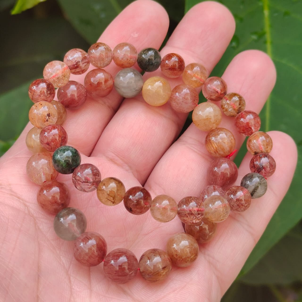 Gelang Natural Mix Rutilated Quartz