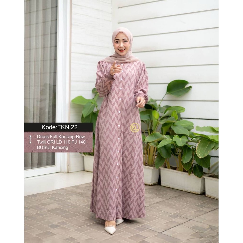 Dress Elzhaf batik ORIGINAL NEW | Gamis Twill elzhaf size XL