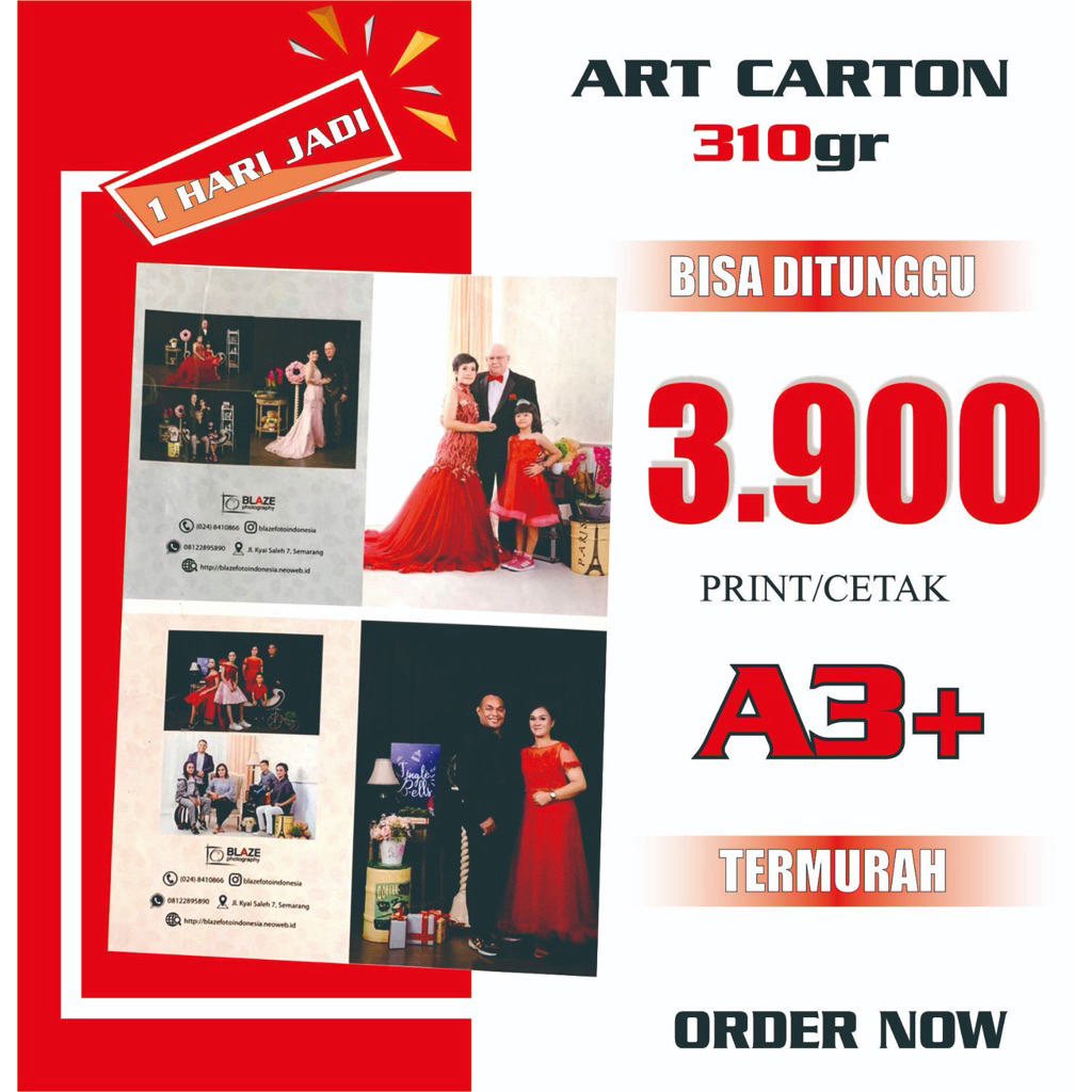 Print A3+ | Cetak A3+ MURAH | Art Carton 310 gr | 1 Sisi / 2 Sisi